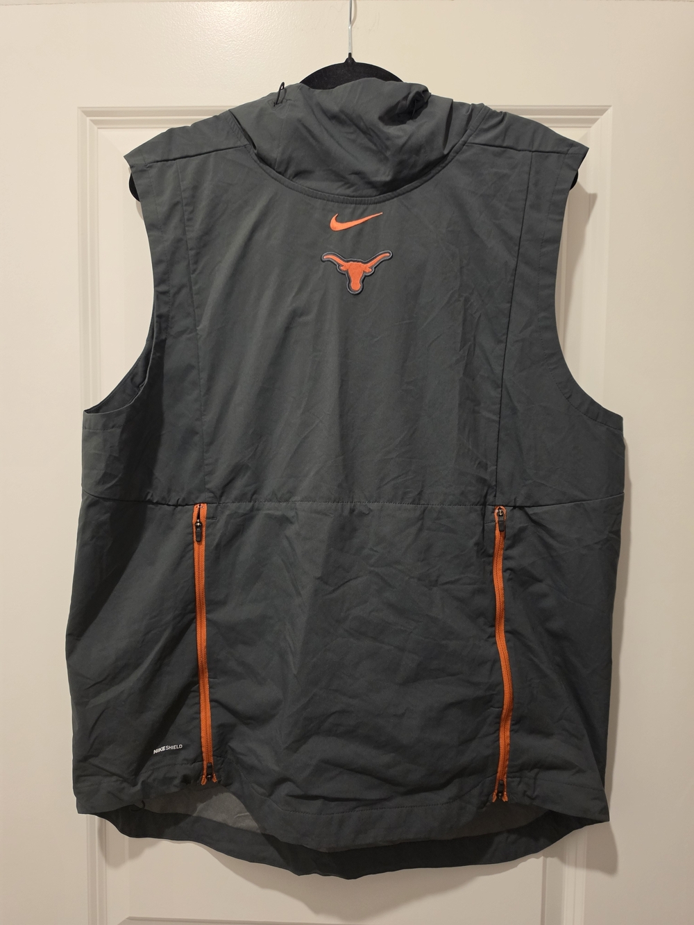 Men's Nike Shield Gray/Orange Sleeveless Onfield Vest Size L
